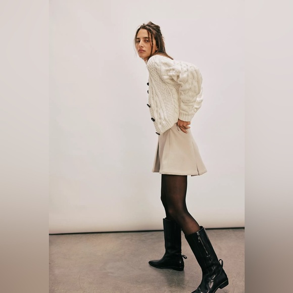 🎉LAST PIECE🎉FREE PEOPLE Bonfire Cardigan Sweater Cream - Picture 7 of 13